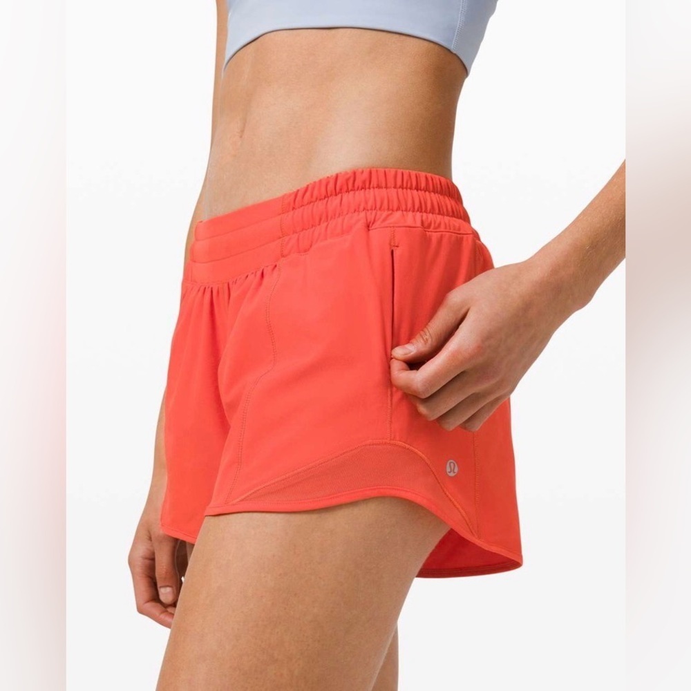 Lululemon Hotty Hot Low Rise Short 4" in Carnation Red - Picture 3 of 8